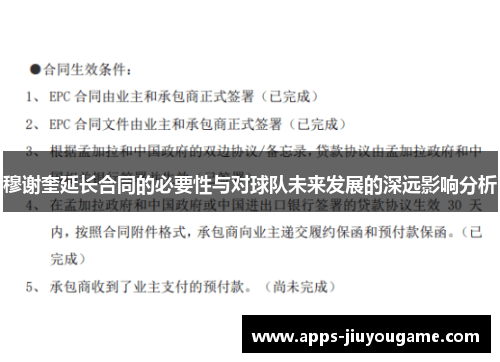 穆谢奎延长合同的必要性与对球队未来发展的深远影响分析 穆谢奎延长合同的必要性与对球队未来发展的深远影响分析